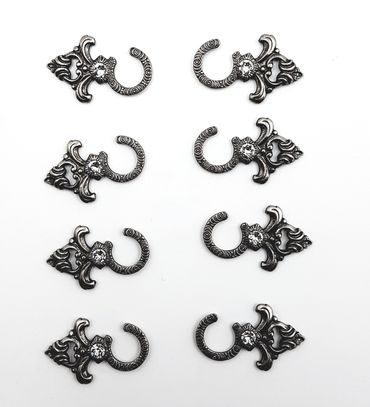 Pezzo D'oro Miederösen für Dirndl, Swarovskistein,offen,altsilber, Begrenztes Angebot