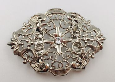 Pezzo D'oro Schürzenschließe mit Swarovskistein, Dirndlschleife,silber Valentinstagsangebot