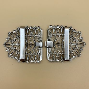 Pezzo D'oro Schürzenschließe, Trachtenschließe Dirndlschließe,altsilber 2-tlg Online Outlet