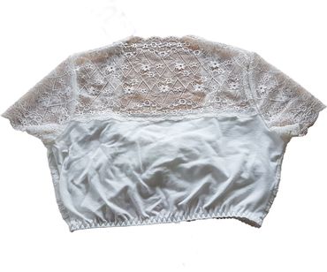 Pezzo D'oro Spitzendirndlbluse creme,Blumenbordüre,Herzausschnitt/Raffung Neuheiten