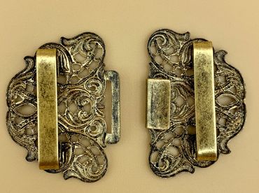 Pezzo D'oro Trachten Schürzenschließe, antikgold,Dirndlschnalle,2 tlg Saisonale Angebote