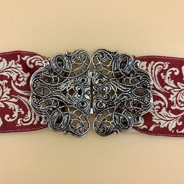 Pezzo D'oro Trachten Schürzenschließe, Ornamente oval,altsilber 2 tlg Räumungsverkauf
