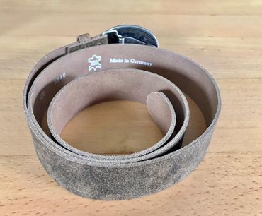 Pezzo D'oro Trachtengürtel, Bayernschließe,echt Leder,braun-oliv,made in Germany Wochenangebot