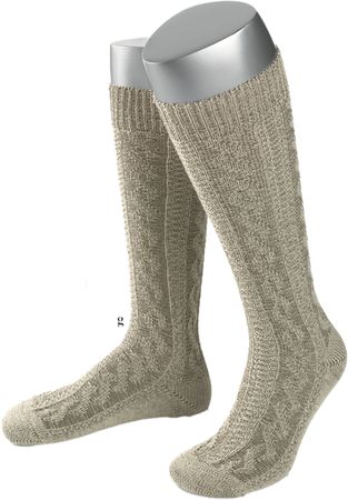 Pezzo D'oro Trachtenkniestrumpf beige meliert, auch als Schoppersocke geeignet Letzter Tag