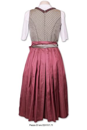 Pezzo D'oro Wiesndirndl, Festtagsdirndl Mididirndl 70cm,oliv/beere Nur noch ein Tag übrig
