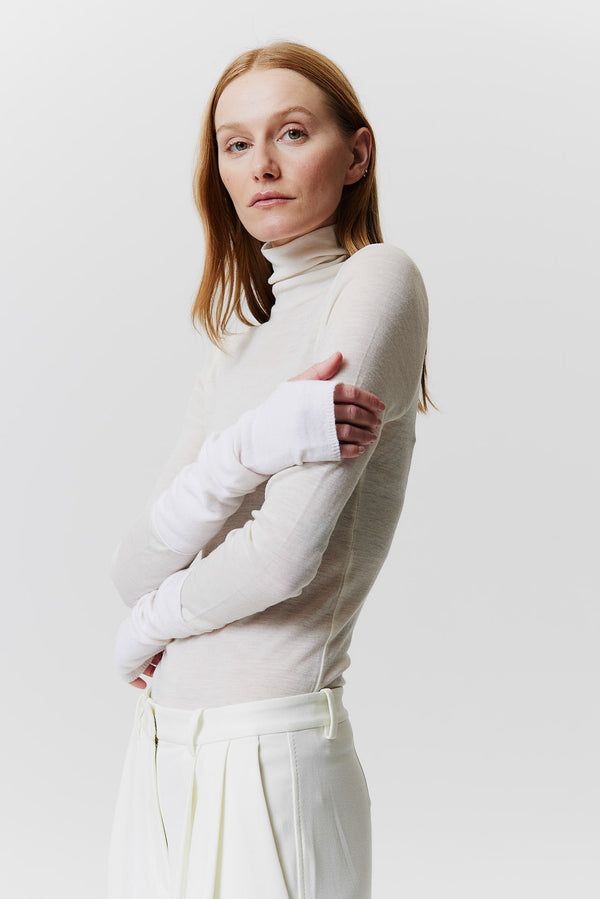 Prinz Berlin Kaschmir Arm Warmers Fine Knit Off-White Versandkostenfrei