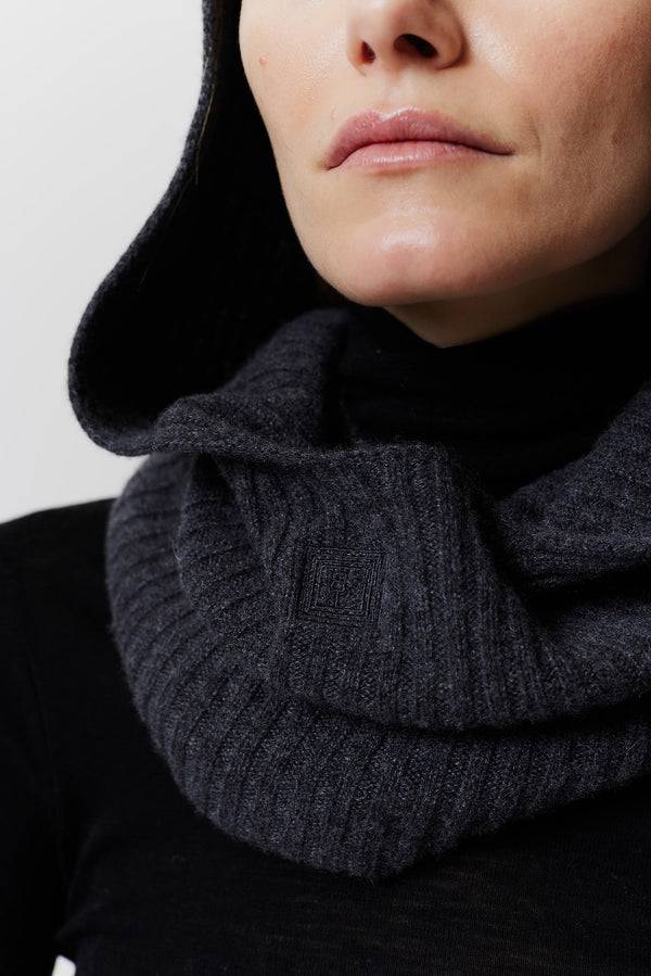 Prinz Berlin Kaschmir Hood Rib Knit Graphit Flash Sale