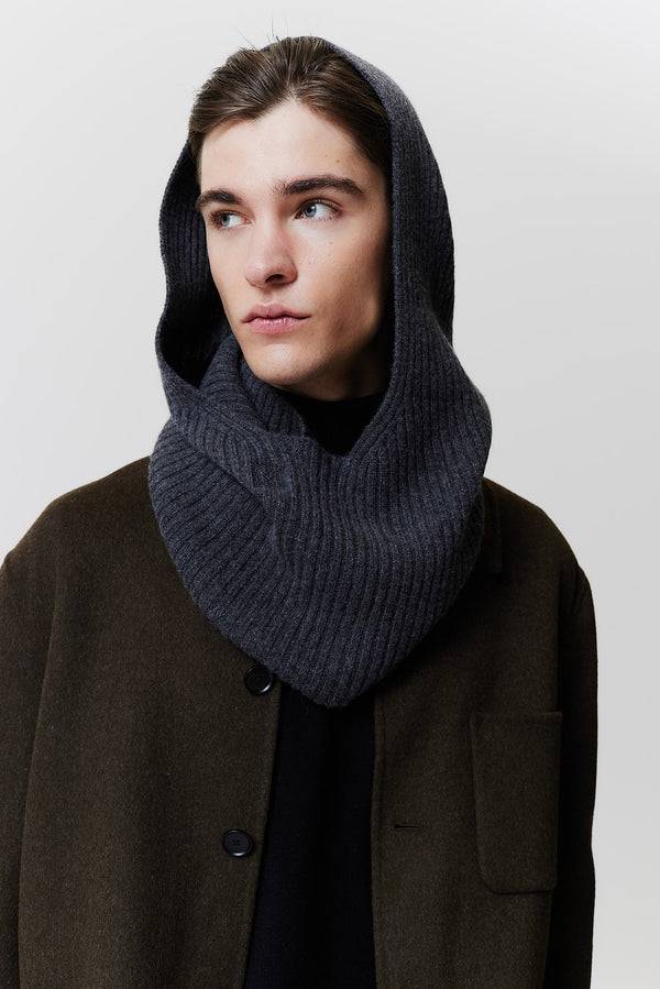 Prinz Berlin Kaschmir Hood Rib Knit Graphit Flash Sale