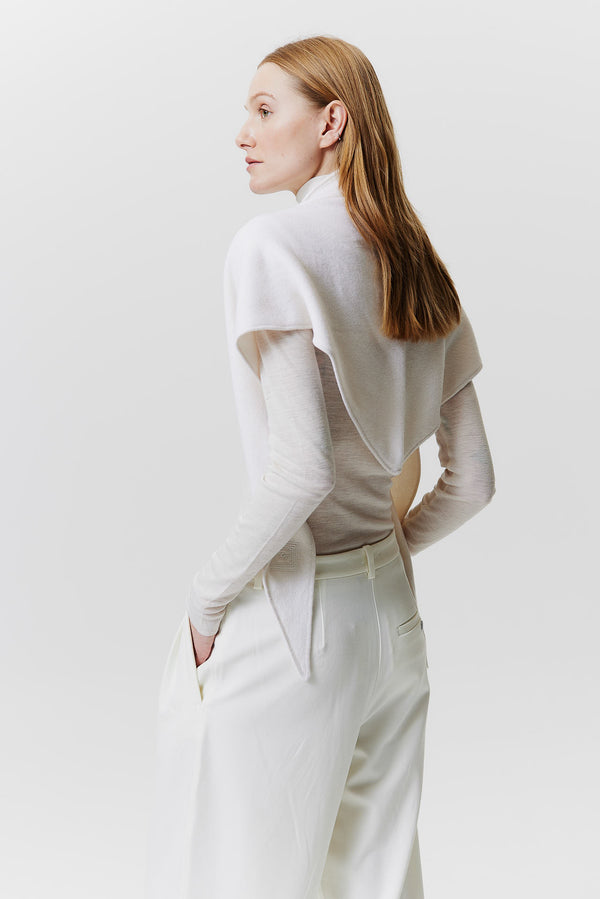 Prinz Berlin Kaschmir Triangle Fine Knit Off-White Begrenztes Angebot