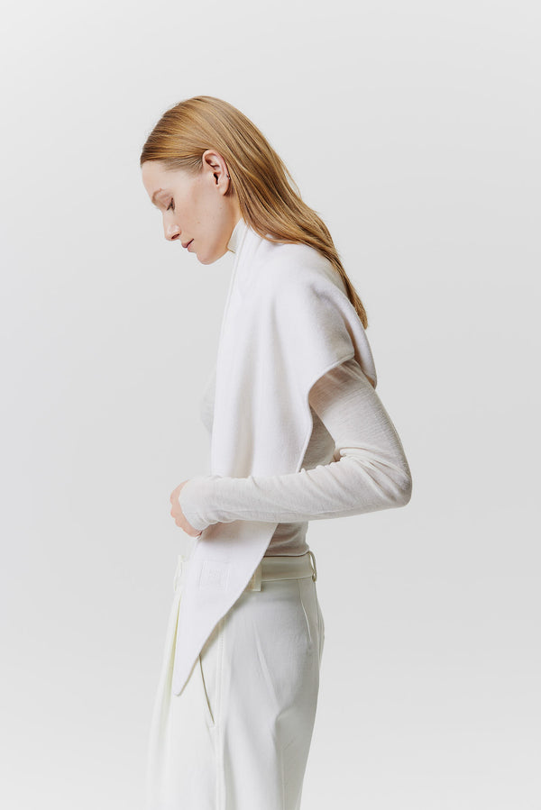 Prinz Berlin Kaschmir Triangle Fine Knit Off-White Begrenztes Angebot