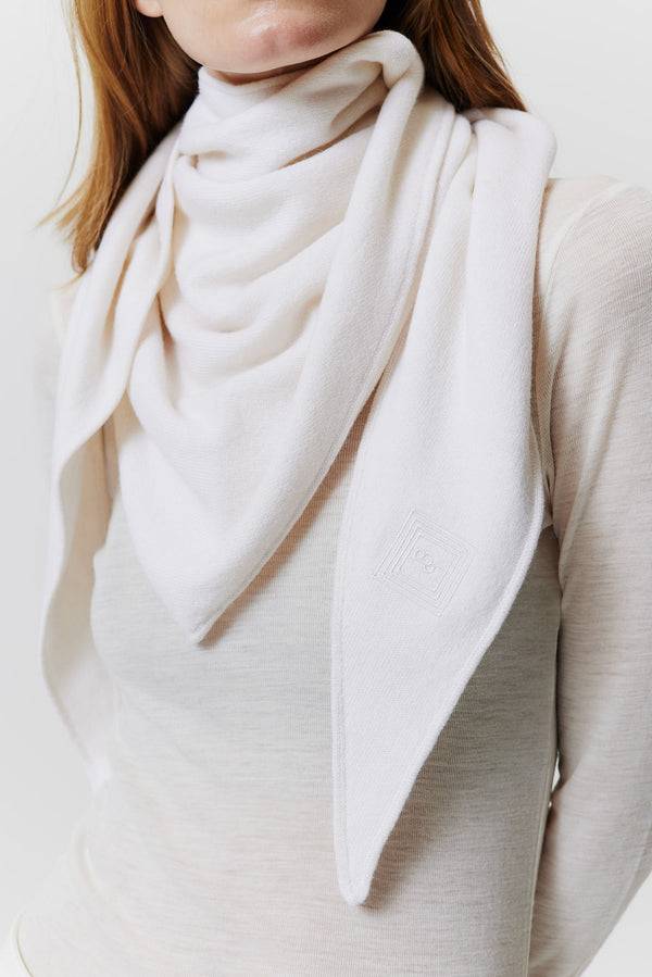 Prinz Berlin Kaschmir Triangle Fine Knit Off-White Begrenztes Angebot