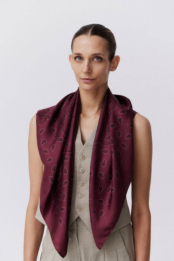 Prinz Berlin Seidentuch Paisley 90 Bordeaux Black Friday