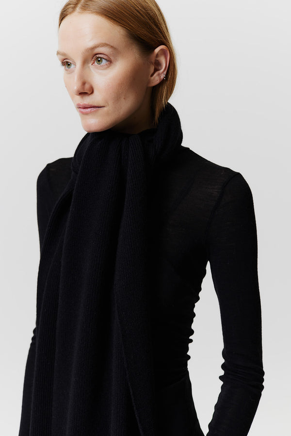 Prinz Berlin Kaschmir Schal Classic Knit Schwarz Valentinstagsangebot