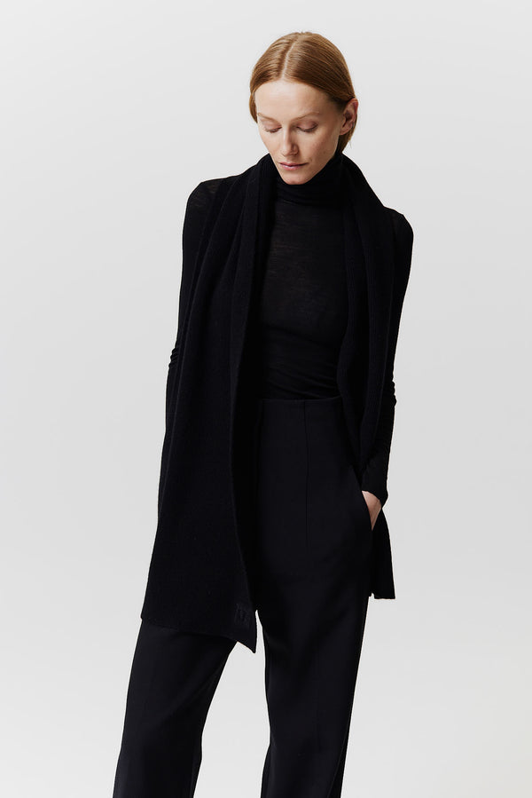 Prinz Berlin Kaschmir Schal Classic Knit Schwarz Valentinstagsangebot