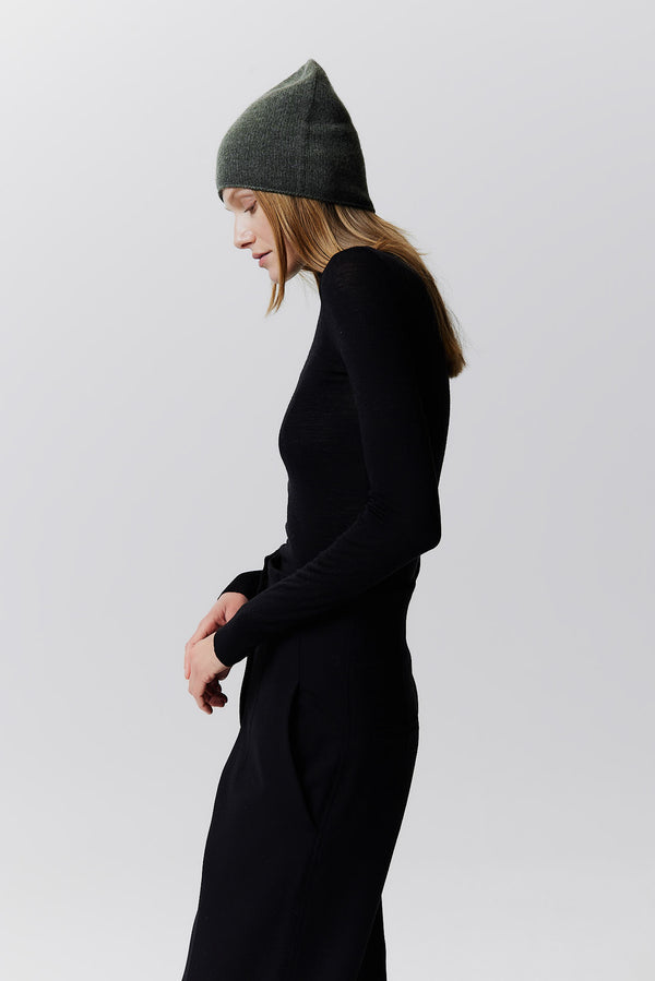 Prinz Berlin Kaschmir Beanie Fine Knit Grün Neueste Mode