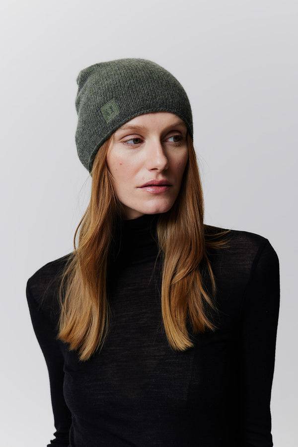Prinz Berlin Kaschmir Beanie Fine Knit Grün Neueste Mode