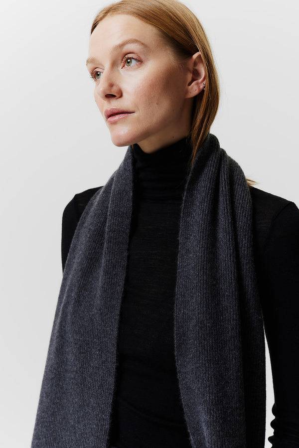 Prinz Berlin Kaschmir Schal Classic Knit Graphit Räumungsverkauf