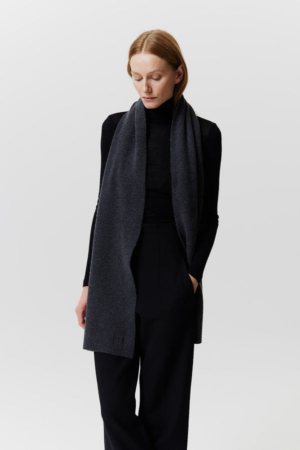 Prinz Berlin Kaschmir Schal Classic Knit Graphit Räumungsverkauf