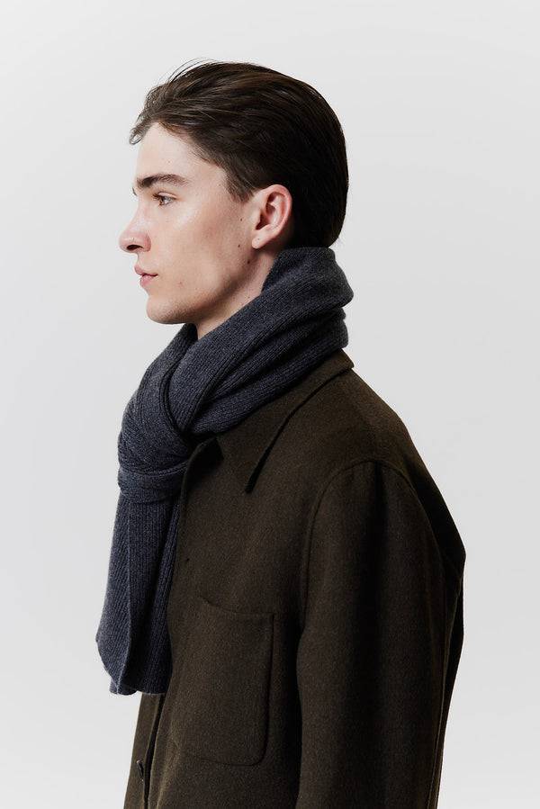 Prinz Berlin Kaschmir Schal Classic Knit Graphit Räumungsverkauf