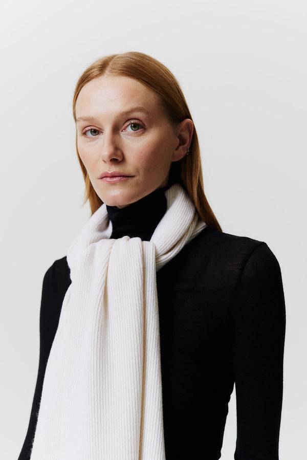 Prinz Berlin Kaschmir Schal Classic Knit Off-White Tägliche Deals