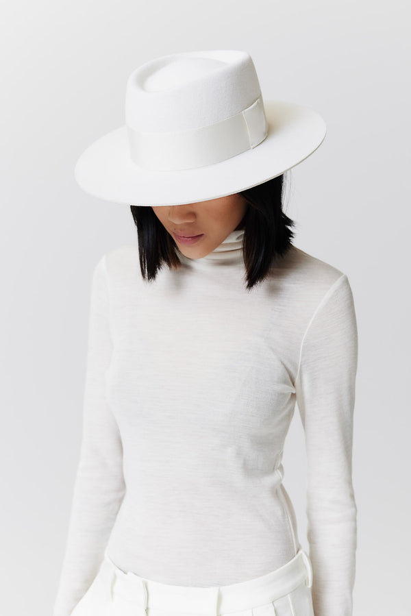 Prinz Berlin Merino 344 Hut Short Brim Weiß Riesige Ersparnisse