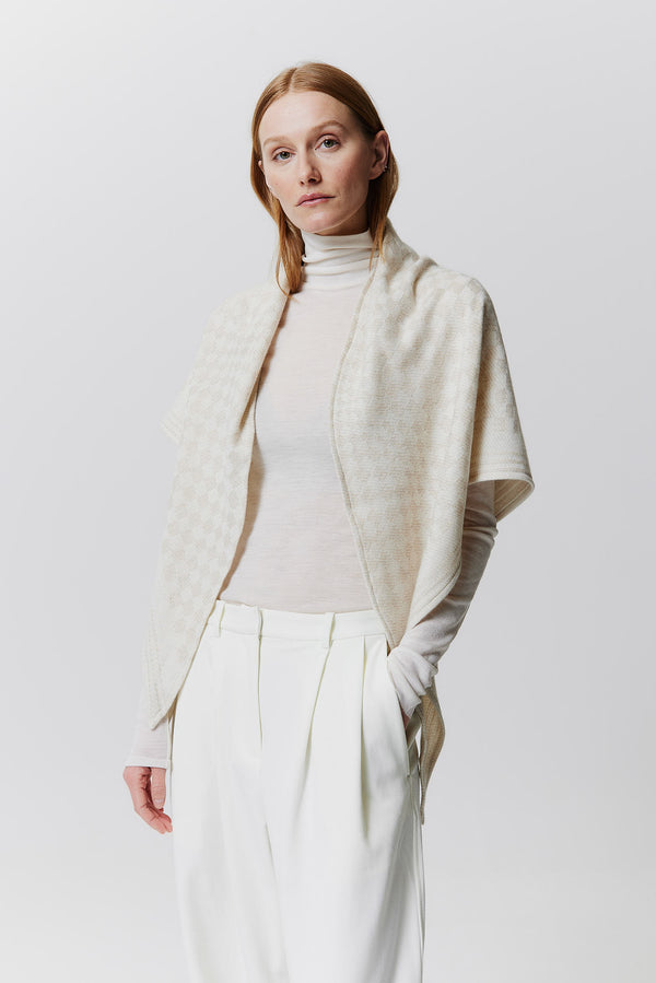 Prinz Berlin Kaschmir Triangle Jacquard Weiß Wochenangebot