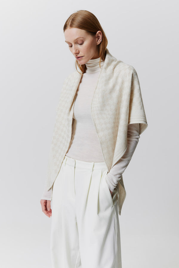Prinz Berlin Kaschmir Triangle Jacquard Weiß Wochenangebot