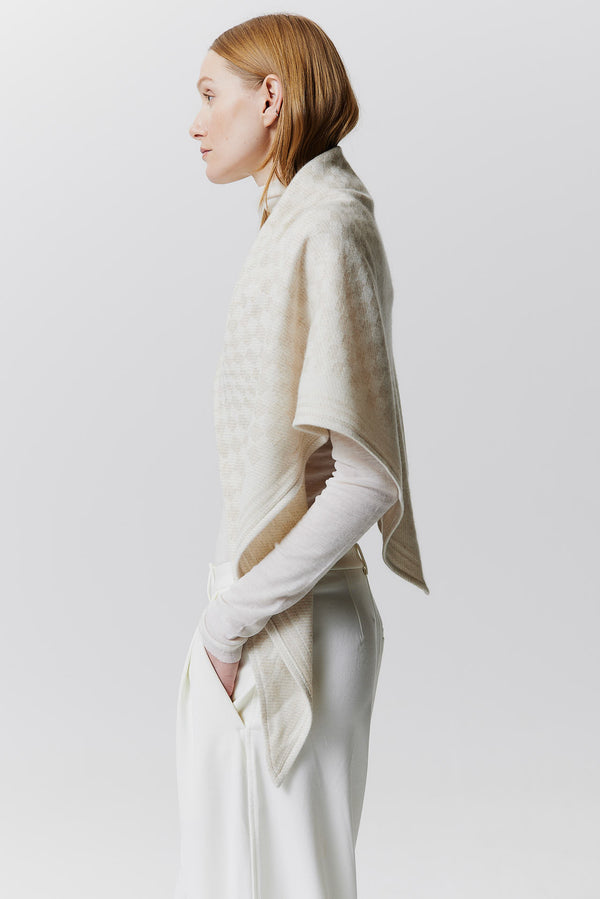 Prinz Berlin Kaschmir Triangle Jacquard Weiß Wochenangebot