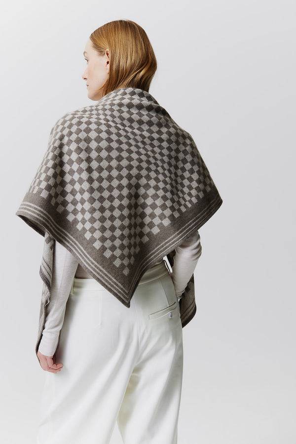 Prinz Berlin Kaschmir Triangle Jacquard Taupe Kostenlose Rückgabe
