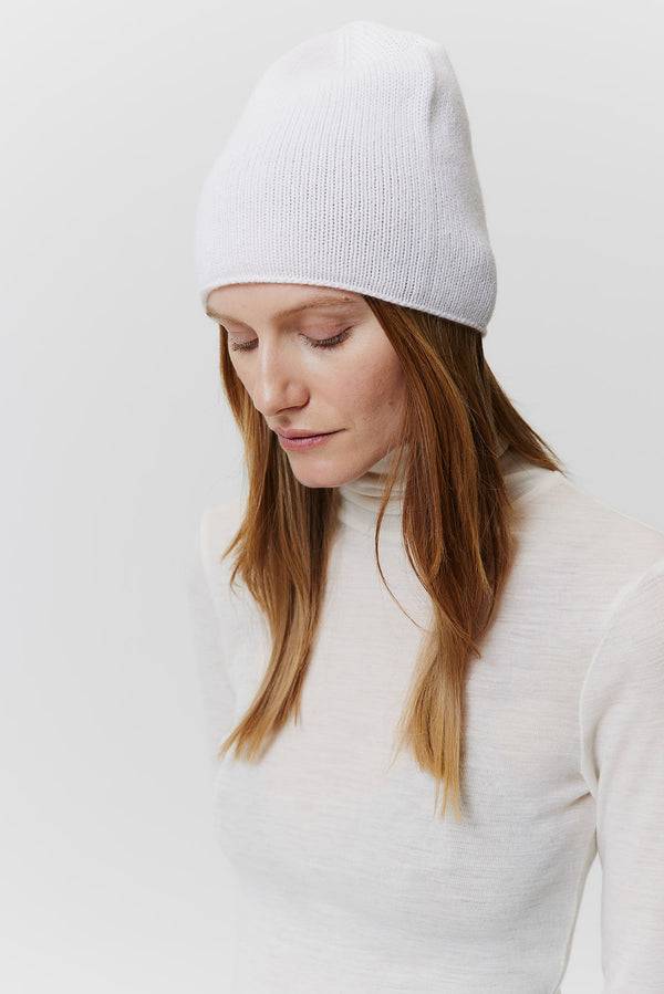 Prinz Berlin Kaschmir Beanie Fine Knit Off-White JETZT KAUFEN
