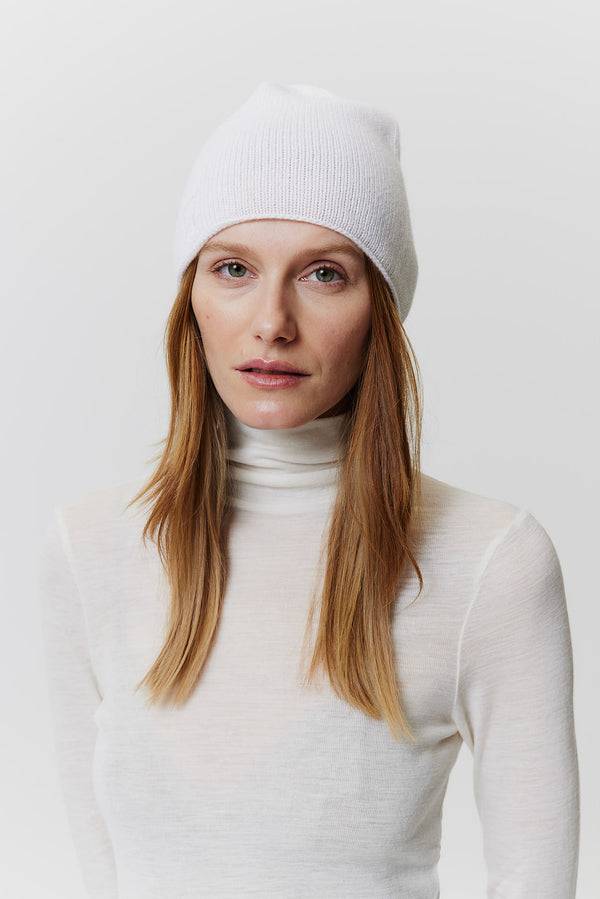 Prinz Berlin Kaschmir Beanie Fine Knit Off-White JETZT KAUFEN