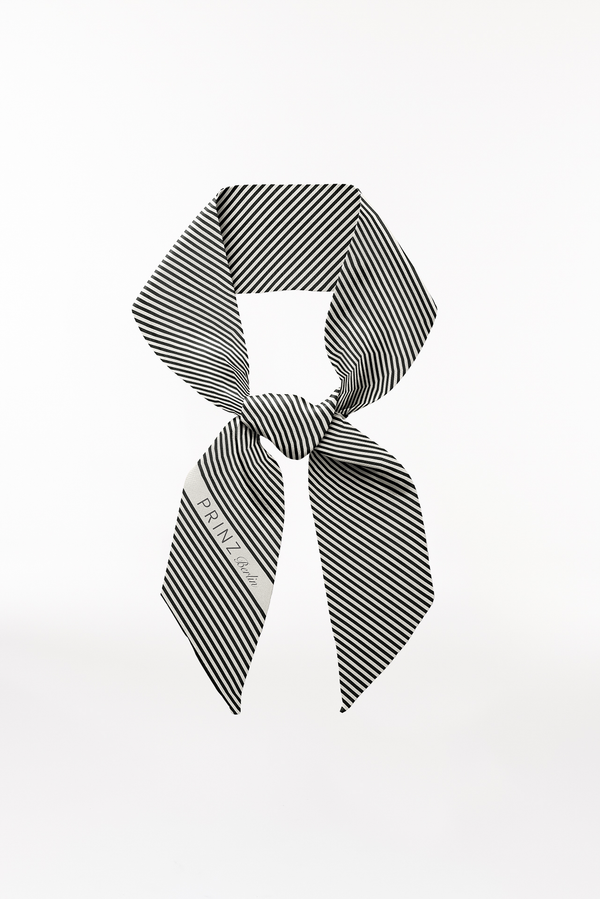 Prinz Berlin Seidenbandeau Stripes in Off-White Neueste Stile