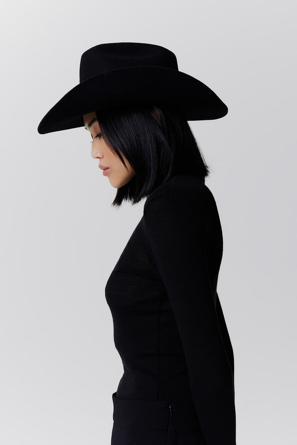 Prinz Berlin Merino Cowboy Hut Lifted Brim Schwarz Letzter Tag