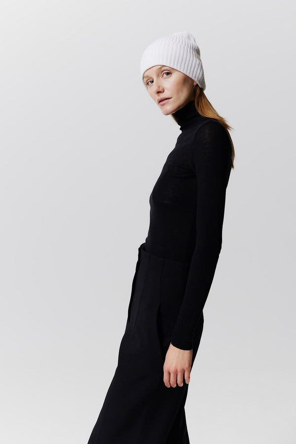 Prinz Berlin Kaschmir Beanie Rib Knit Off-White Discount Store für neue Produkte