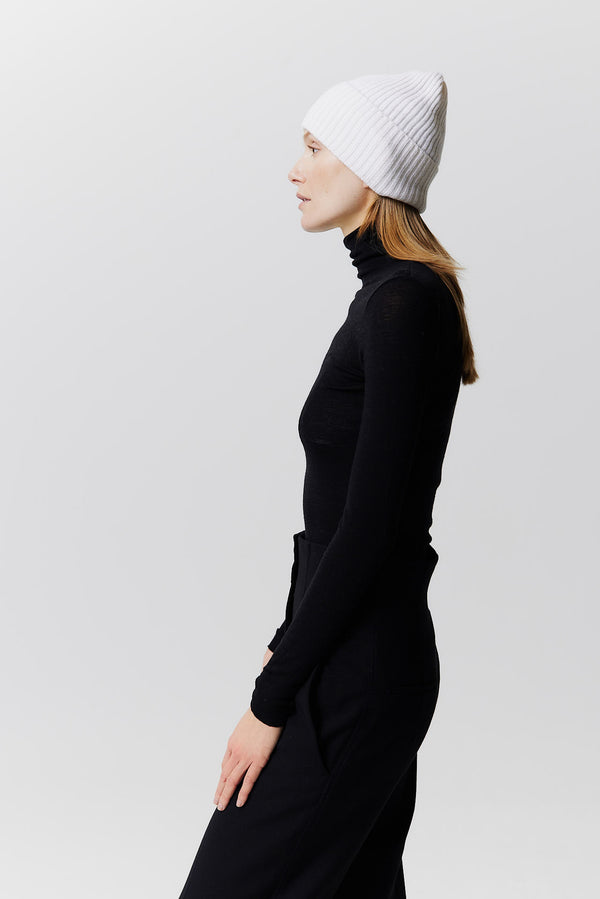 Prinz Berlin Kaschmir Beanie Rib Knit Off-White Discount Store für neue Produkte
