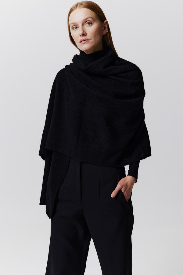 Prinz Berlin Kaschmir Schal Fine Knit Schwarz Nur noch ein Tag übrig