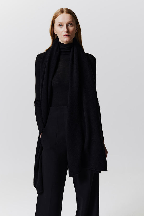 Prinz Berlin Kaschmir Schal Fine Knit Schwarz Nur noch ein Tag übrig