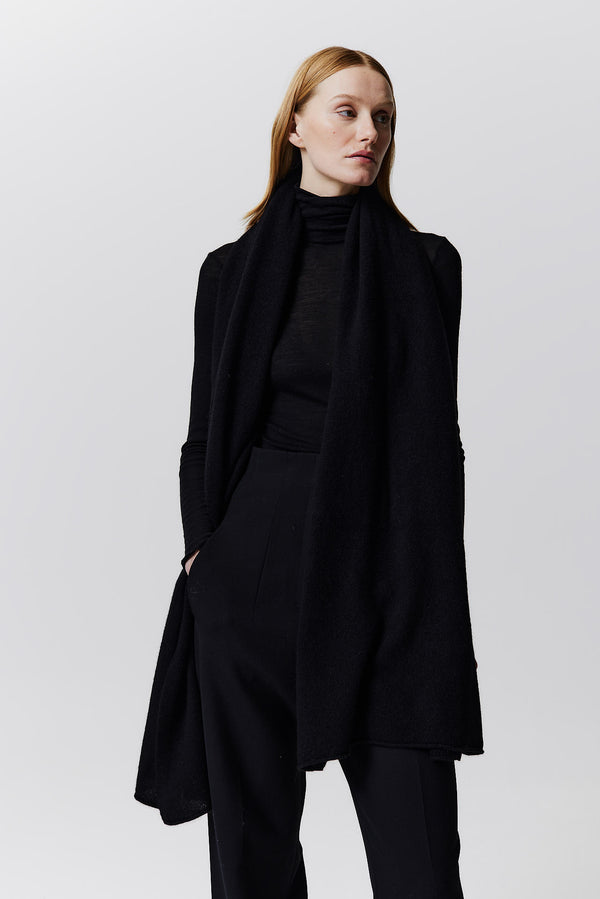 Prinz Berlin Kaschmir Schal Fine Knit Schwarz Nur noch ein Tag übrig