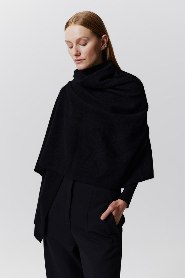 Prinz Berlin Kaschmir Schal Fine Knit Schwarz Nur noch ein Tag übrig