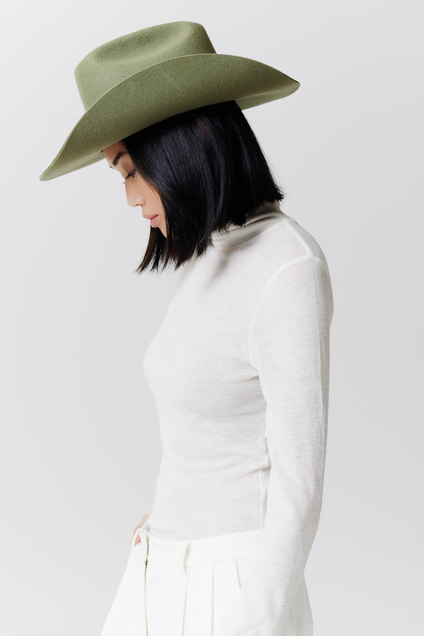 Prinz Berlin Merino Cowboy Hut Lifted Brim Pistazie Begrenzt auf 3 Tage