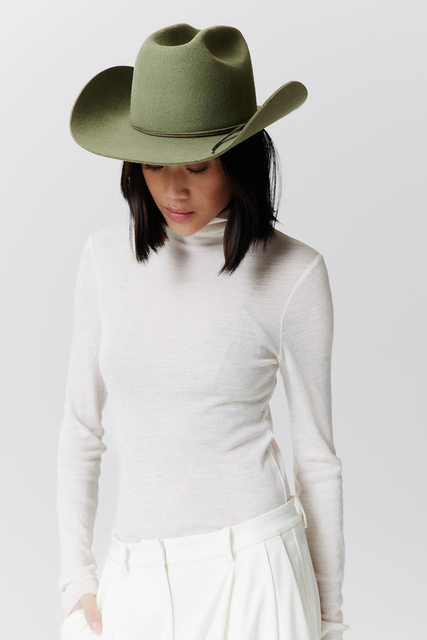 Prinz Berlin Merino Cowboy Hut Lifted Brim Pistazie Begrenzt auf 3 Tage