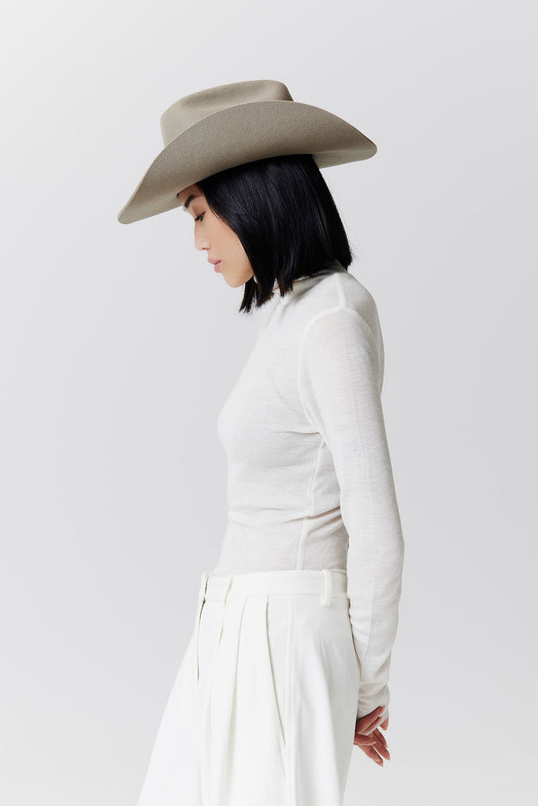 Prinz Berlin Merino Cowboy Hut Lifted Brim Taupe Speichern exportieren