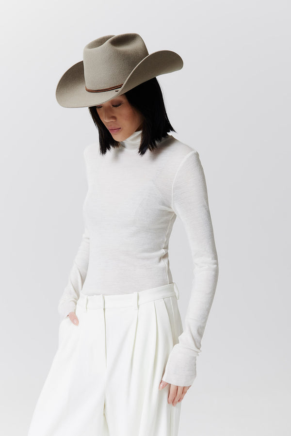 Prinz Berlin Merino Cowboy Hut Lifted Brim Taupe Speichern exportieren