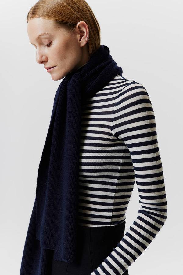Prinz Berlin Kaschmir Schal Classic Knit Dunkelblau 2025