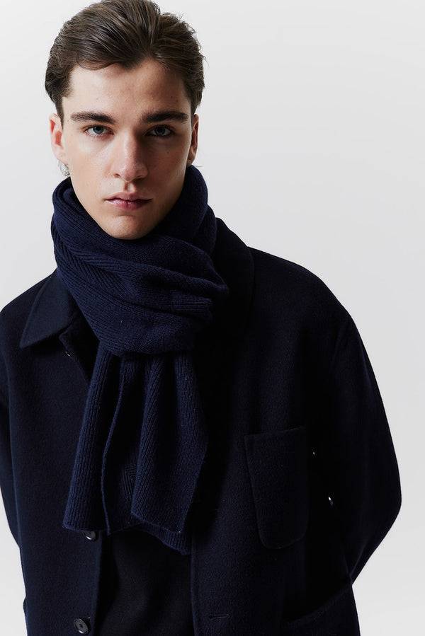 Prinz Berlin Kaschmir Schal Classic Knit Dunkelblau 2025