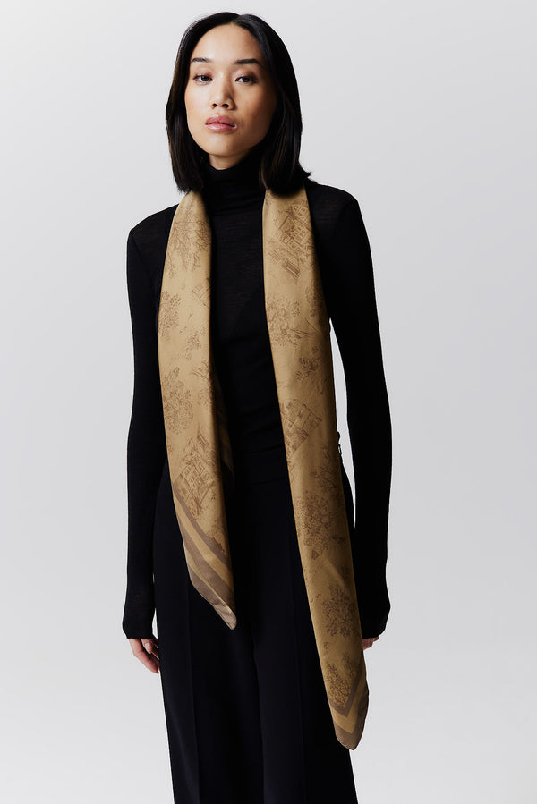 Prinz Berlin Seidentuch Toile Valentine 123 Camel Outlet