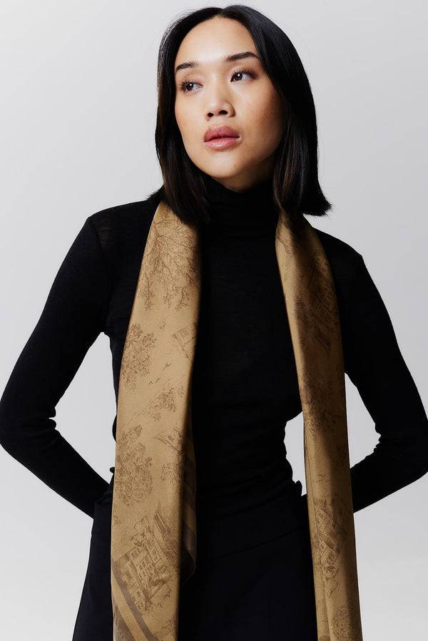 Prinz Berlin Seidentuch Toile Valentine 123 Camel Outlet