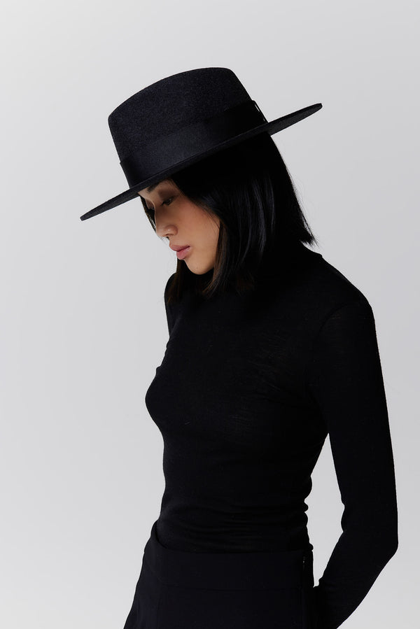 Prinz Berlin Merino Fedora Hut Short Brim Graphite Verkauf