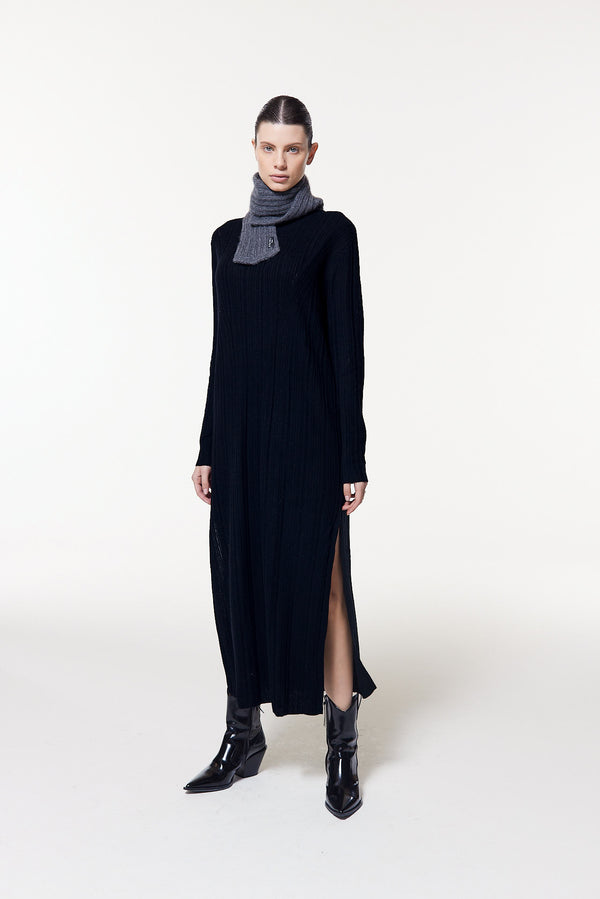 Prinz Berlin Kaschmir Kurzschal Hand Knit Grau Fabrikpreis