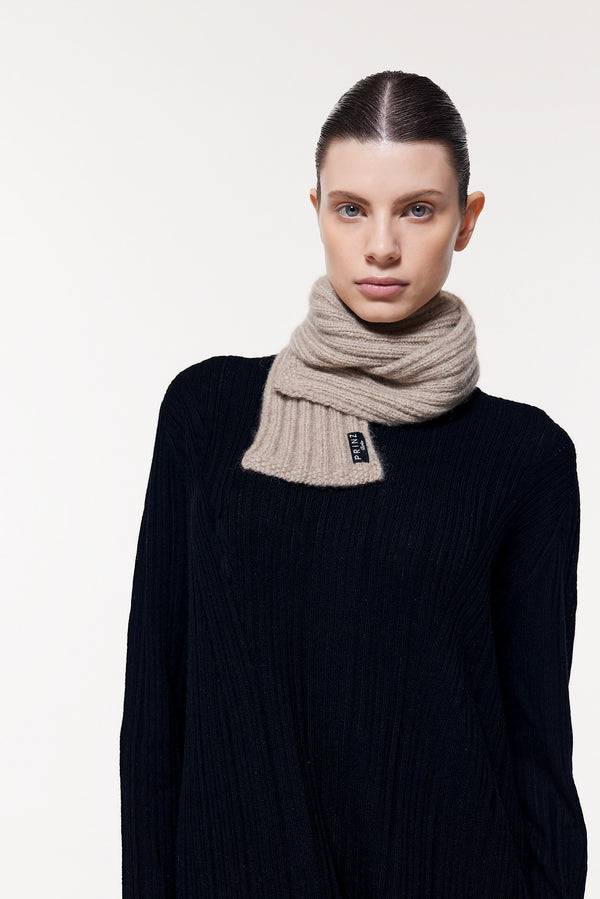 Prinz Berlin Kaschmir Kurzschal Hand Knit Beige Versandkostenfrei